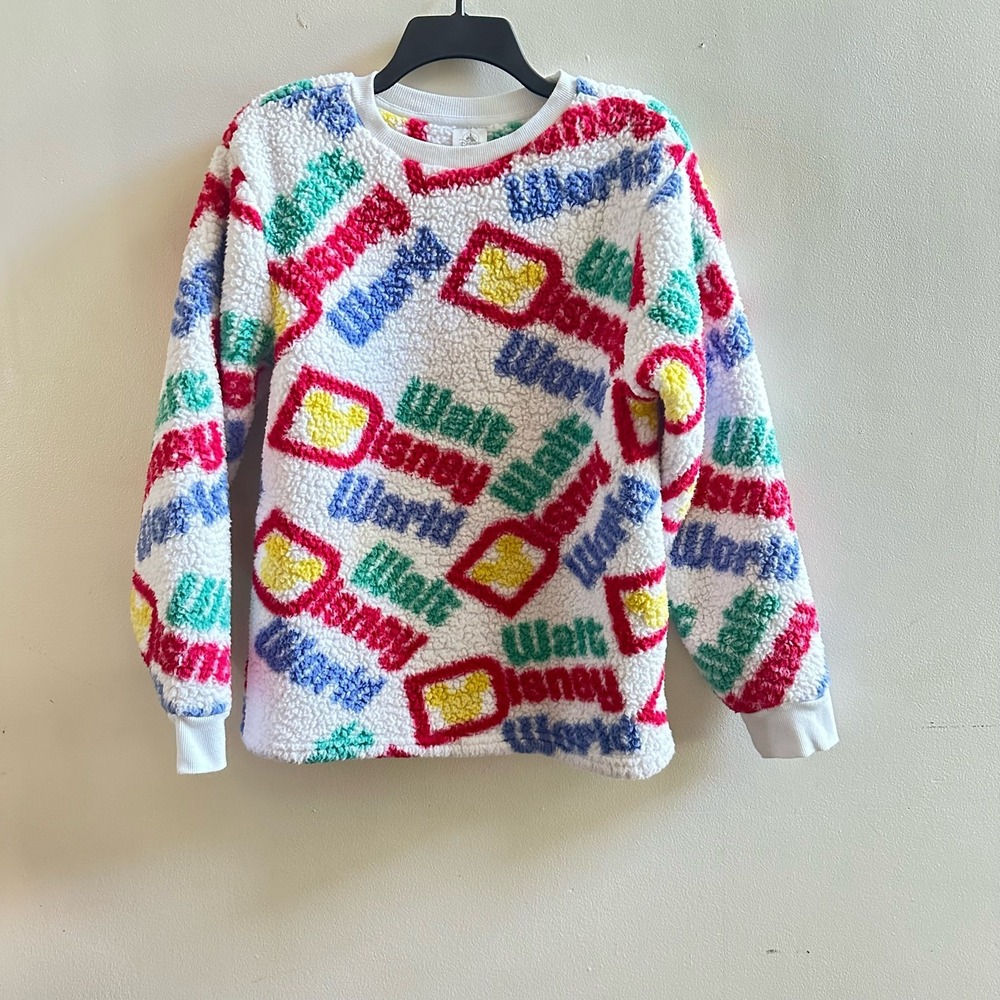 WDW Walt Disney World fuzzy plush pullover sweater Small